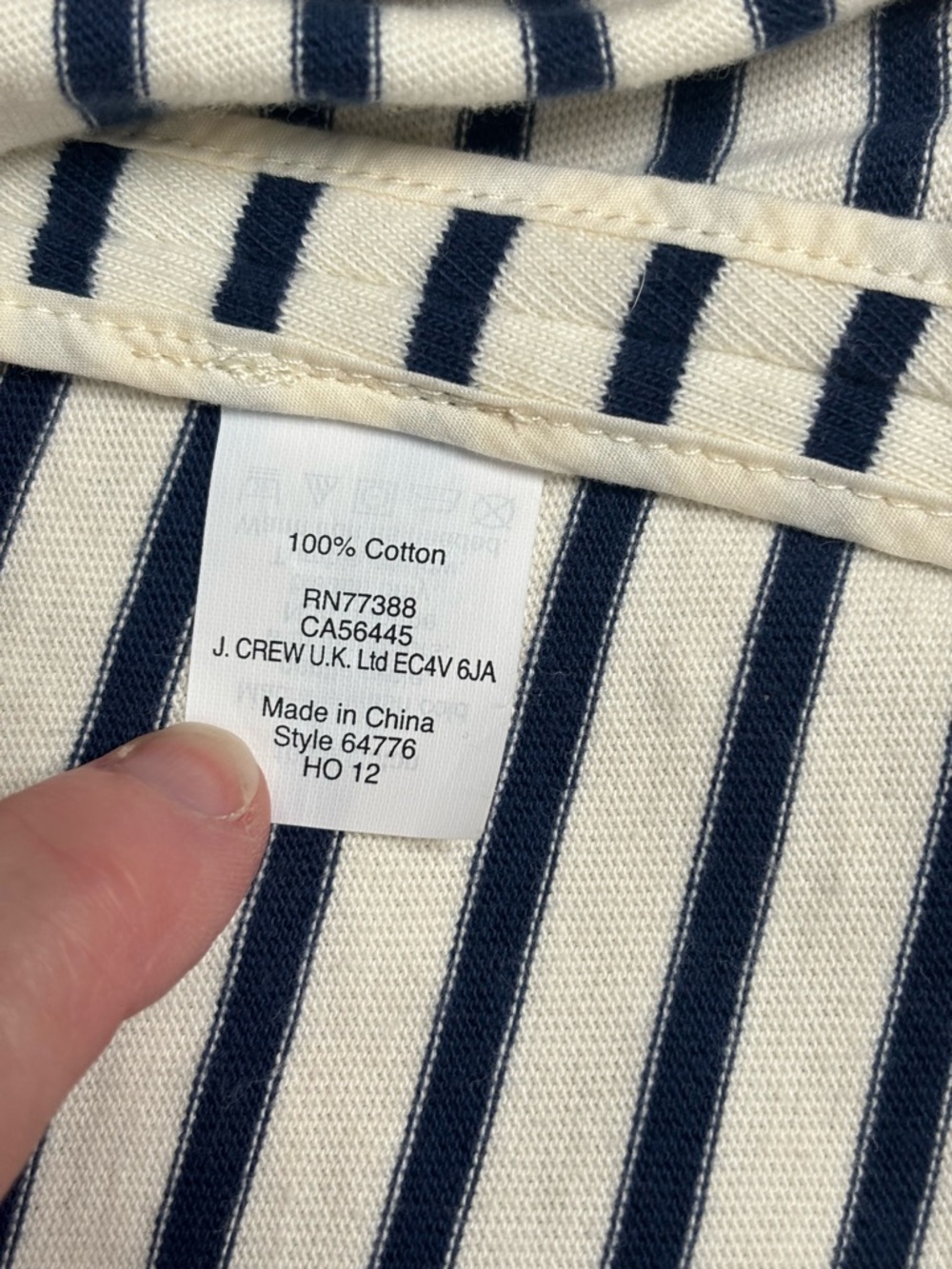 J. Crew Women’s L 100% Cotton Striped Navy & Off White Summer Blazer - Picture 7 of 8